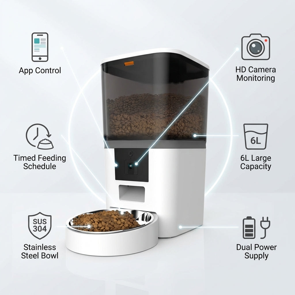 SmartFeed Cam – Automatic Pet Feeder with Camera