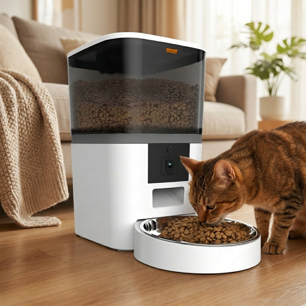 SmartFeed Cam – Automatic Pet Feeder with Camera