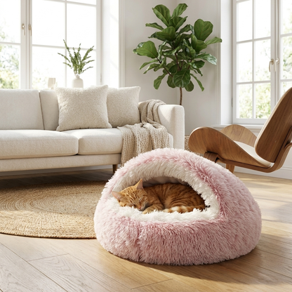 LUMI Plush Cozy Cat Bed