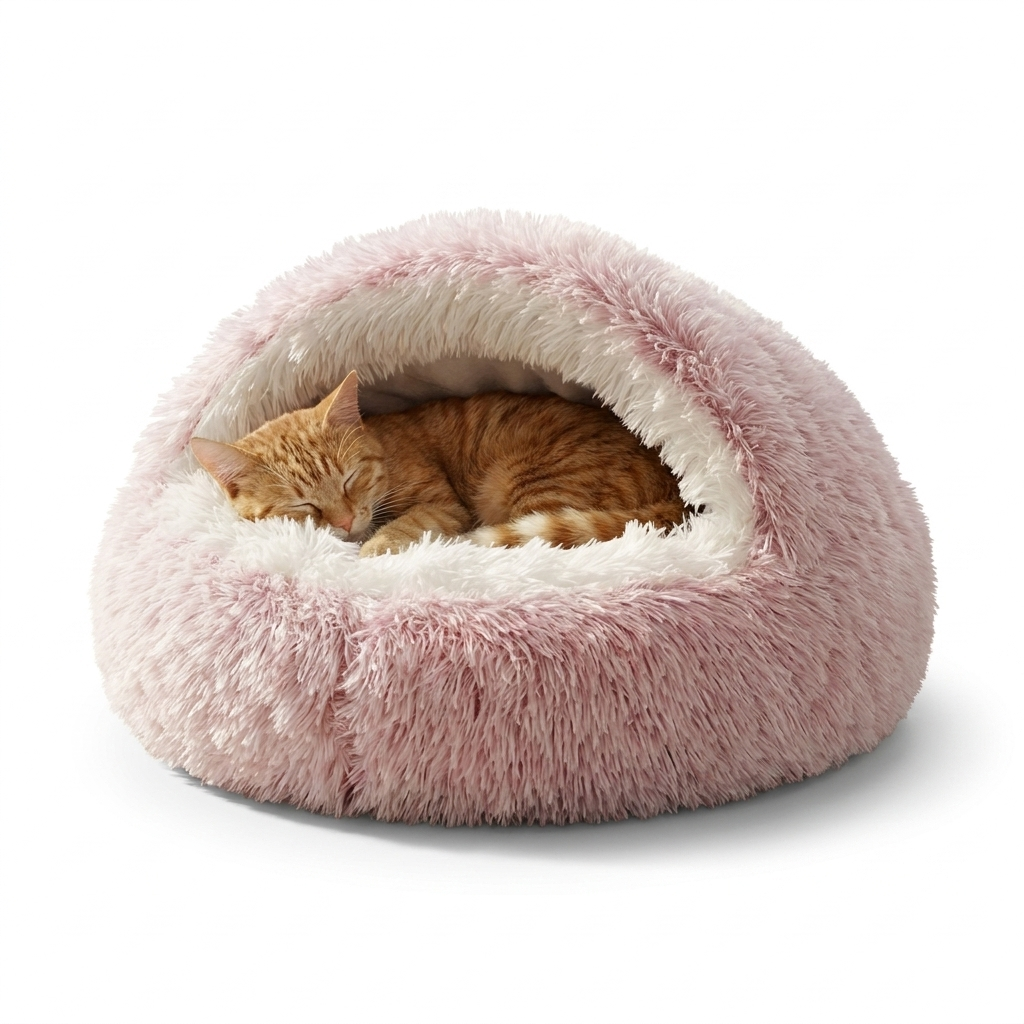 LUMI Plush Cozy Cat Bed