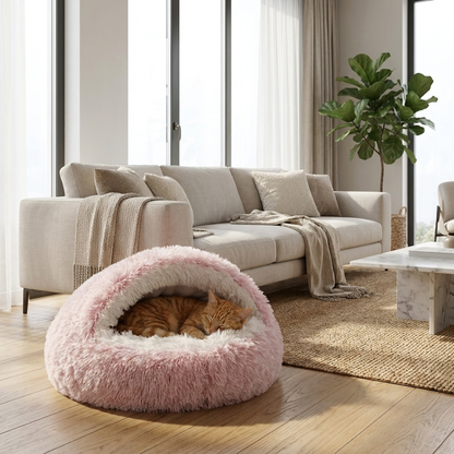 LUMI Plush Cozy Cat Bed