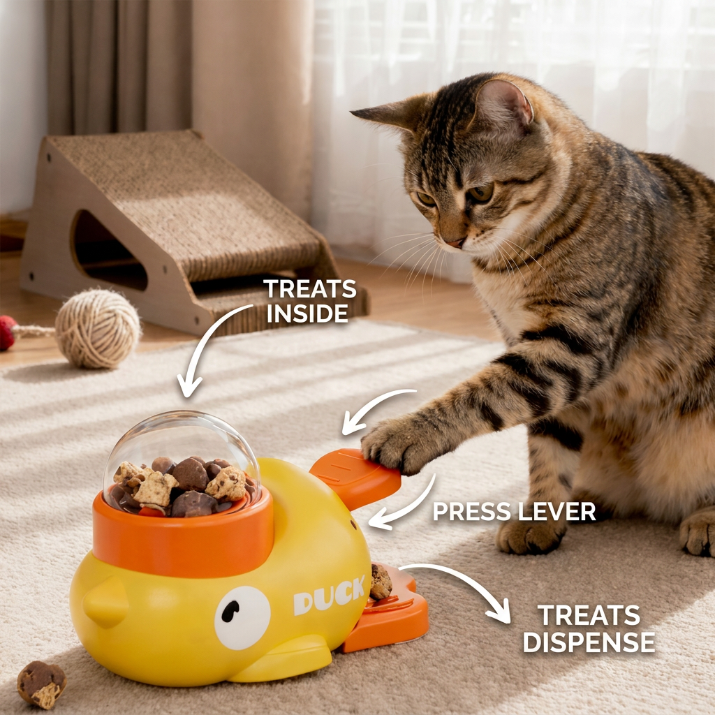 DUCKO – Interactive Treat Dispenser Toy for Dogs & Cats
